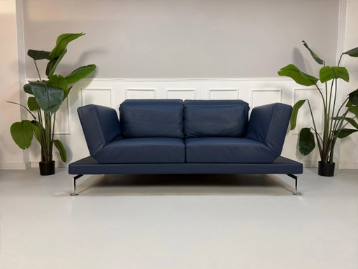 Brühl Moule Grand Canapé Leder Blau Schlafsofa Schlaffunktion