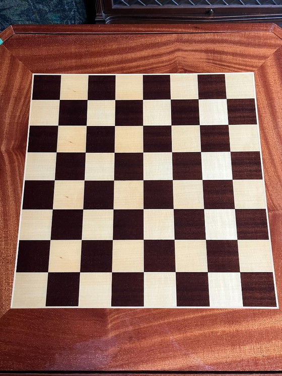 Image 1 of Tavolo multigioco intarsiato italiano di metà secolo in noce e mogano, c. 1960