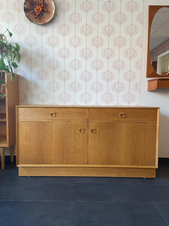 Image 1 of Vintage Danish oak wall cabinet/sideboard by Brouer Møbler