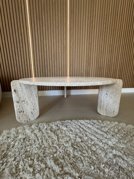 Travertine coffee table Ø90 cm (photo 4 of 7)