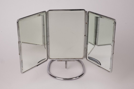 Image 1 of Espejo tríptico de oftalmólogo raro de la década de 1930