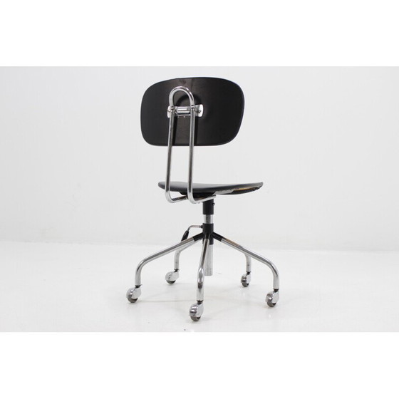 Image 1 of Vintage chromed wheel office chair - 1970s