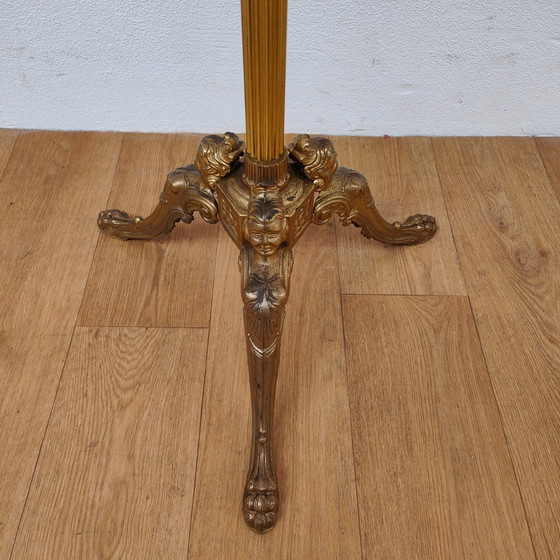 Image 1 of Brass rococo gold standing coat rack Hollywood Regency hall tree