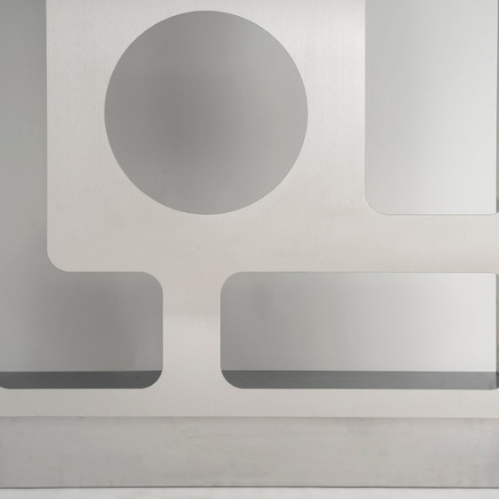 Perforated brushed stainless steel Room screen, contemporary French work – Metal (photo 9 of 9)