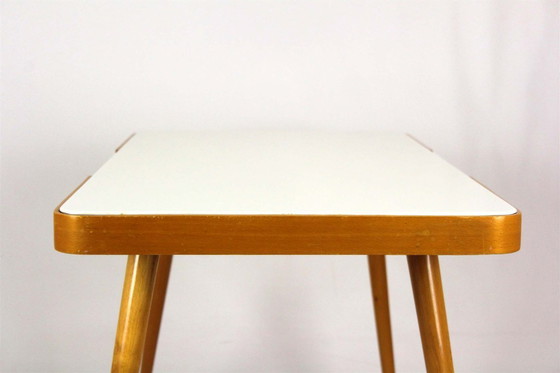 Image 1 of Mid-Century Modern Coffee Table with White Glass Top from Cesky Nabytek, 1960s