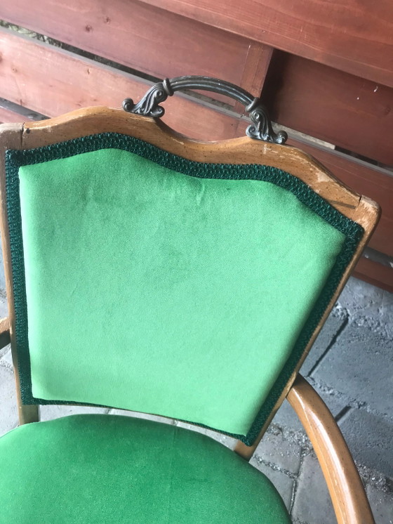 Vintage French Green Armchair – Velvet, Art Deco (photo 3 of 8)