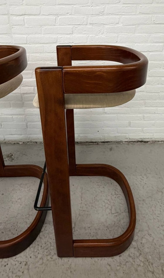 Image 1 of 3 sgabelli da bar vintage in stile Willy Rizzo