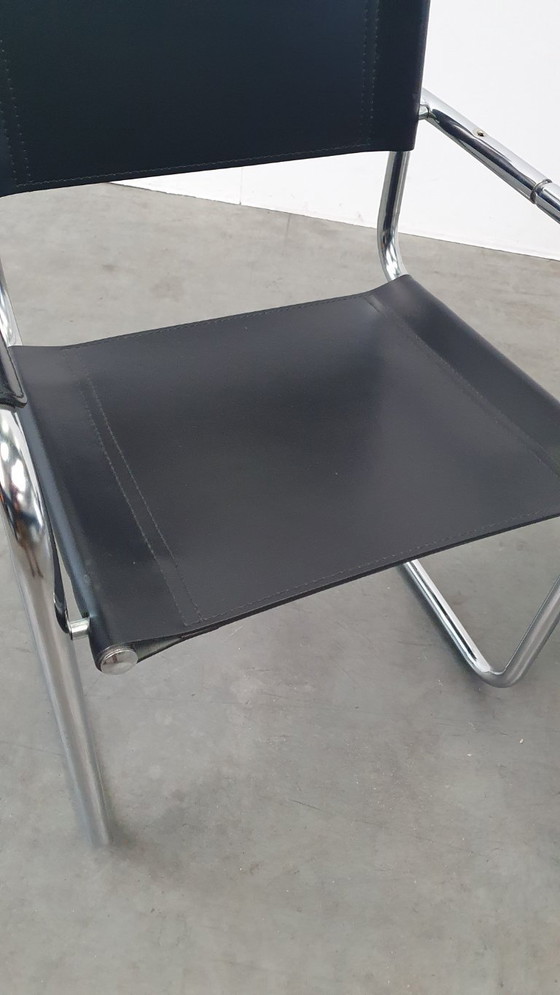 Image 1 of Mart Stam S34 vintage stoelen Fasem Italië 1970s tuigleer bauhaus