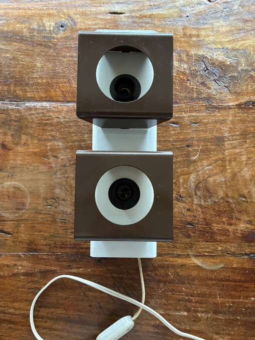 Lámpara cúbica de estilo espacial/mediados de siglo Philips marrón/beige/blanco