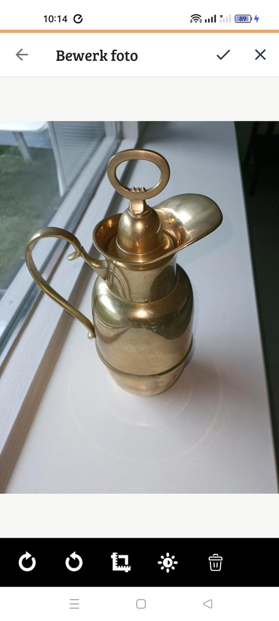 Image 1 of Thermos flask vintage yellow copper