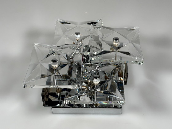 Image 1 of Lampada da parete Wall Scone anni '60/'70 di Kinkeldey Leuchten, design in vetro e cromo