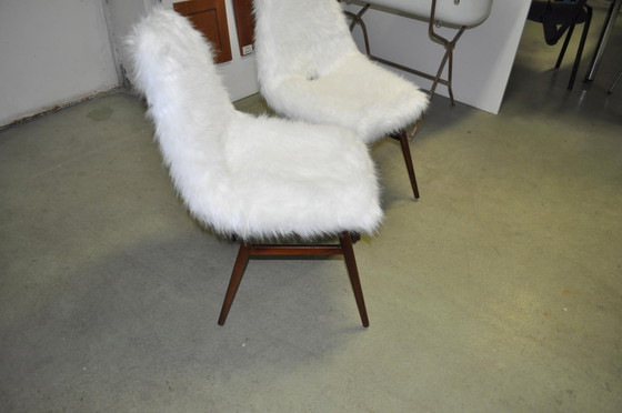 Set of Erika Side Chairs by Judit Burián for SZKIV, 1959, White, Mid Century Modern (photo 7 of 9)