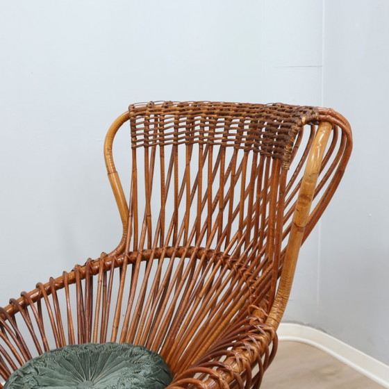 Pair of 1950s Franco Albini "Margherita" rattan & cane Armchairs 1950s – bonacina (photo 5 of 12)