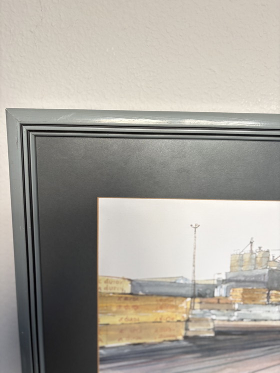 Image 1 of Original Industrial Watercolor Painting by Dorien Uitenboogaard (1987) – Framed (51x36cm)
