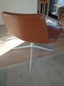 Ray Lounge-Sessel mit Drehfuß, braunes Leder, ~ perfekter Zustand
