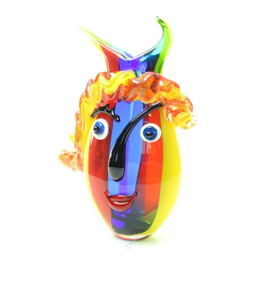 Vase face color colors murano picasso style brand new unique