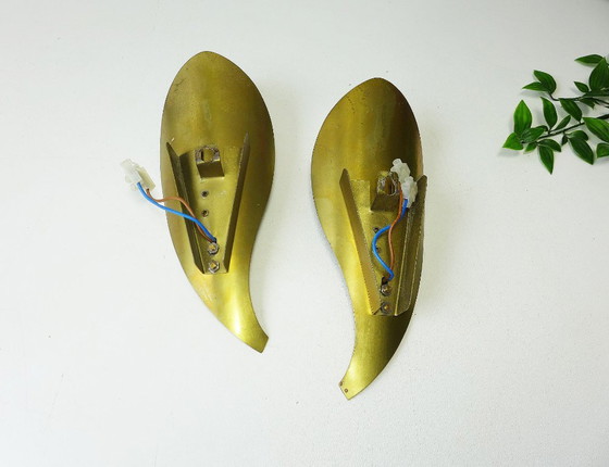 Coppia di Applique 'Foglia' anni '50 '60 Kaiser-Leuchten Ottone Bachelite (photo 9 of 9)