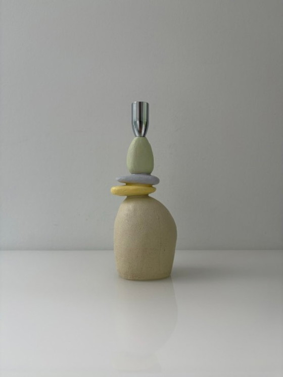 Portacandele scultoreo – Forma organica – Colori pastello – 23 cm – Plastic (photo 2 of 9)