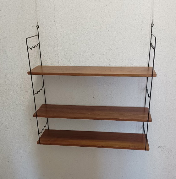 Scaffali a muro anni Cinquanta con tre ripiani – Metal, Wood (photo 3 of 9)