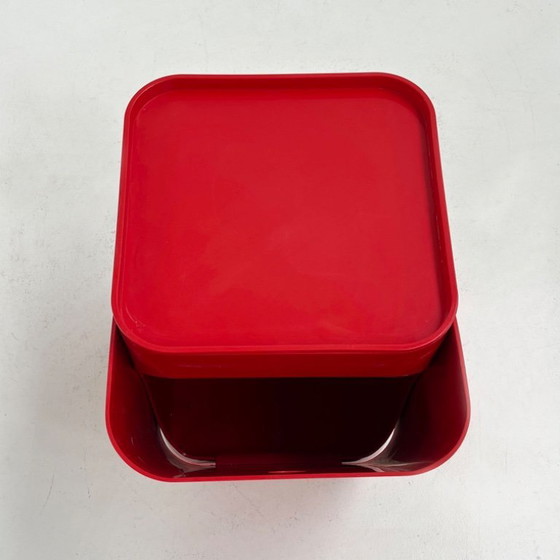 Image 1 of Red Laundry Bin by Anna Castelli for Kartell, 1970s
