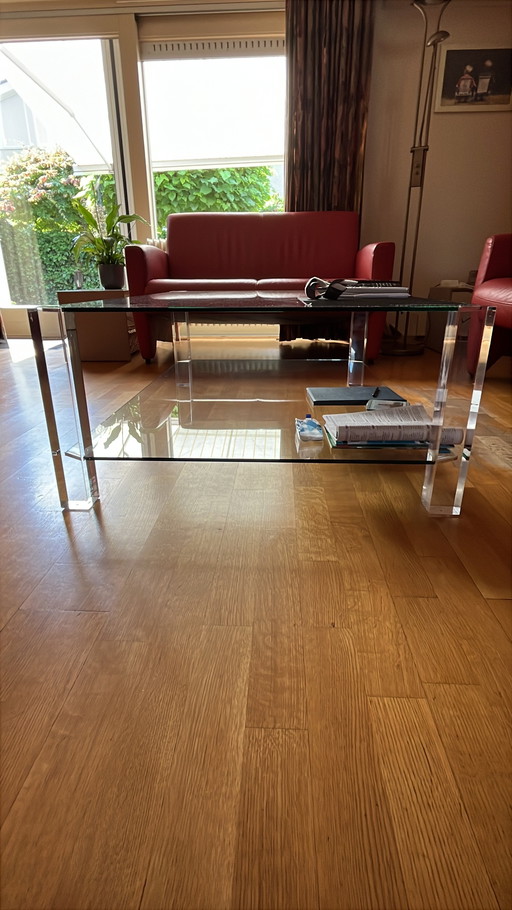 Glass coffee table