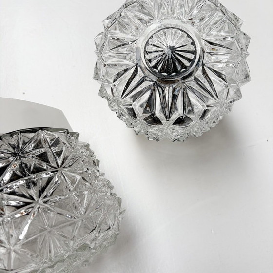 Set di 4 applique o plafoniere vintage in vetro, anni '70 – Plastic, Glass (photo 7 of 14)