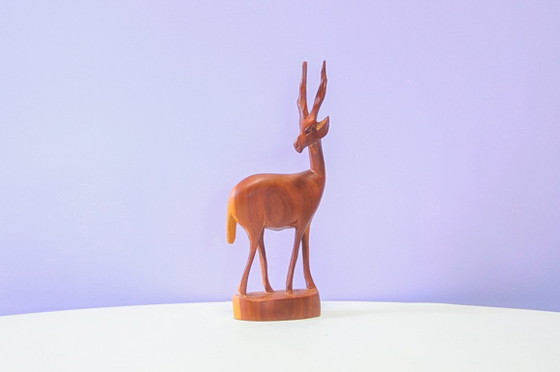 Antilopen-Skulptur aus Teakholz – Dekorative Objekte, Wood (photo 2 of 5)