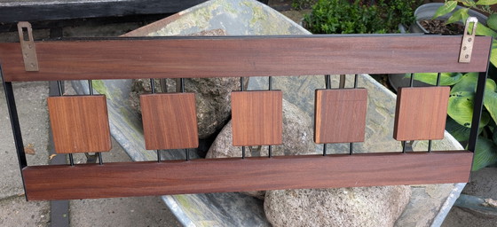 Mid-Century Modern Wandkapstok – Brovorm, Kapstokken, Metal, Wood (photo 5 of 5)