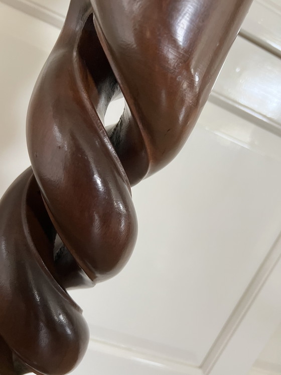 Image 1 of Solid turned twisted Piedestal mahogany