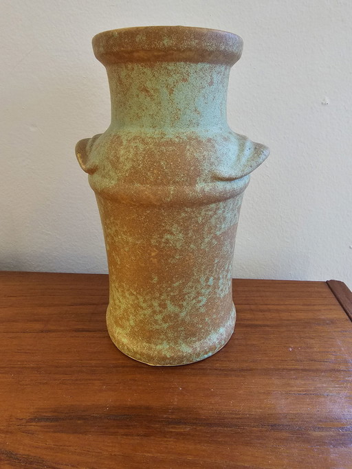 Vase Vintage Allemagne de l'Ouest Vase Marron Vert