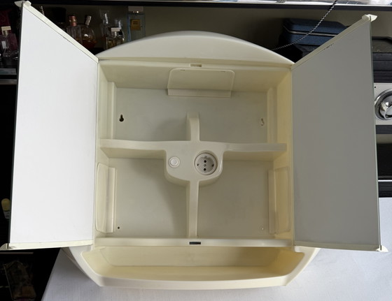 Image 1 of Meuble de salle de bains Pierre Paulin style Space Age vintage avec rétroéclairage, par Allibert, 1970
