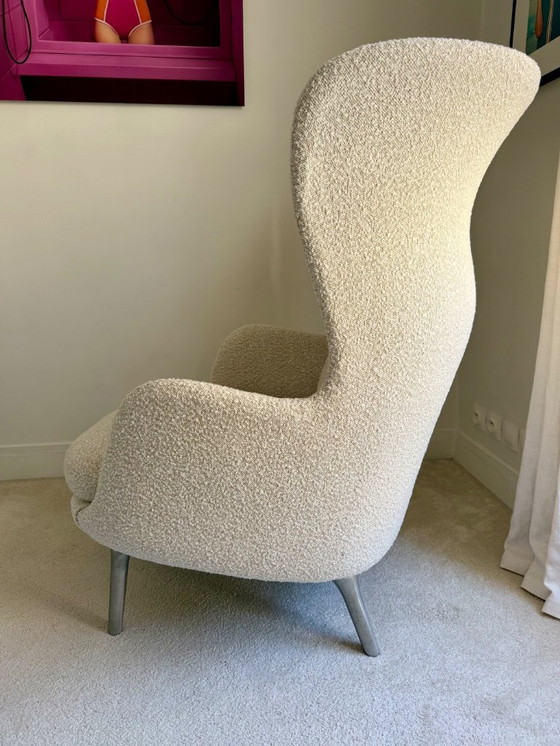 Image 1 of FRITZ HANSEN - Sillón Ro, tela bouclé, patas de aluminio