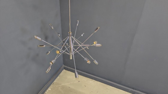 Image 1 of Vintage chrome sputnik style chandelier, 1970s
