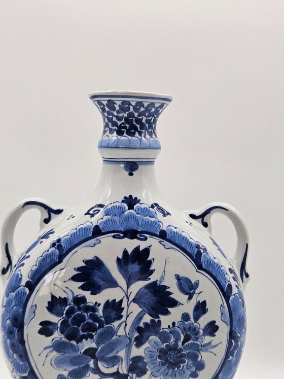 Royal Delft Pilgerflasche 1969 – Handbemalt von P.B. van Heijningen (29 cm) – Vasen, Ceramic (photo 6 of 9)
