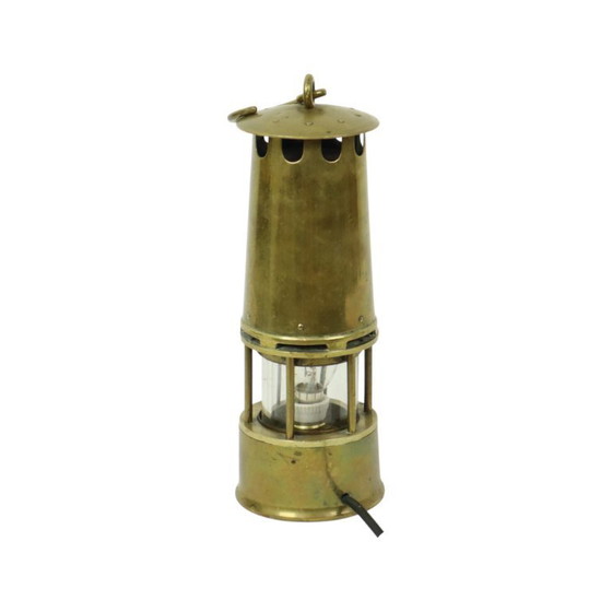 Image 1 of Old Brass Miner's Lamp Memorabilia