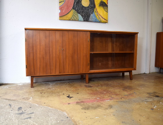 Image 1 of 1950s Vintage Sideboard Vitrine Schrank Mid Century Kommode 