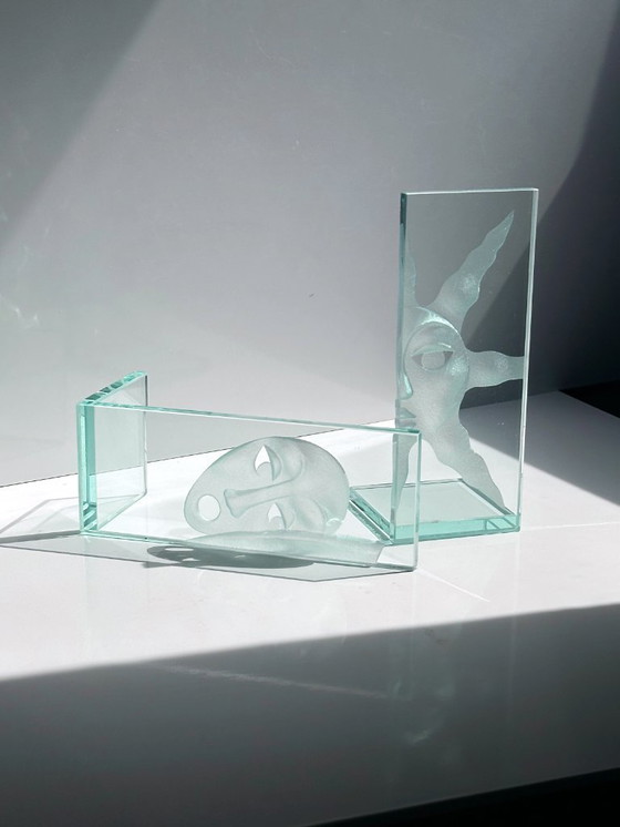 Image 1 of serre-livres en verre vintage soleil lune style années 90 Whimsygoth