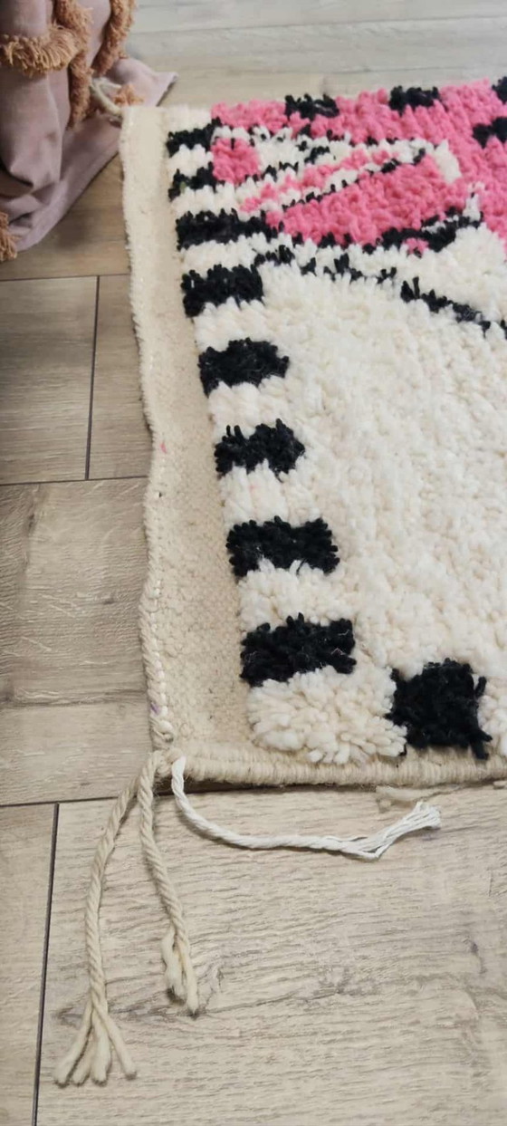 Image 1 of Berber Teppich 195 x 100 Boho Schurwolle Teppich Läufer Treppe