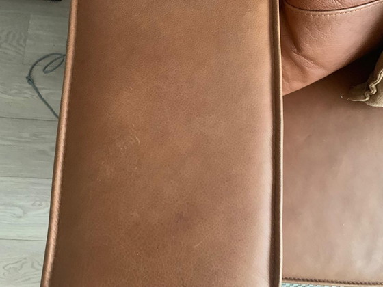 Image 1 of Precioso sofá de 3 plazas de Zitmaxx, fabricado en piel de vacuno de alta calidad - Rancho en el elegante color Cognac