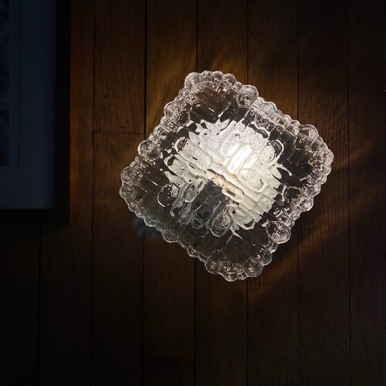 Image 1 of Lampada da parete/soffitto in vetro quadrato minimalista, anni '70-'80