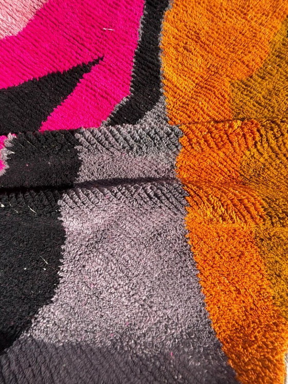 Image 1 of Modern Moroccan Rug Handmade Wool – Colorful Berber Area Rug 200x260 cm, Contemporary Boho Living Room Decor