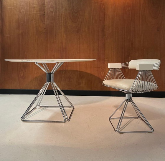 Image 1 of Table et 4 chaises à manger Rudi Verelst pour Novalux 