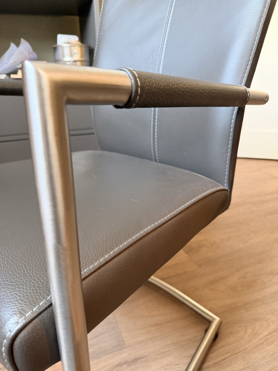 Image 1 of Castelijn Circlips 2 & Leather sled-leg chairs