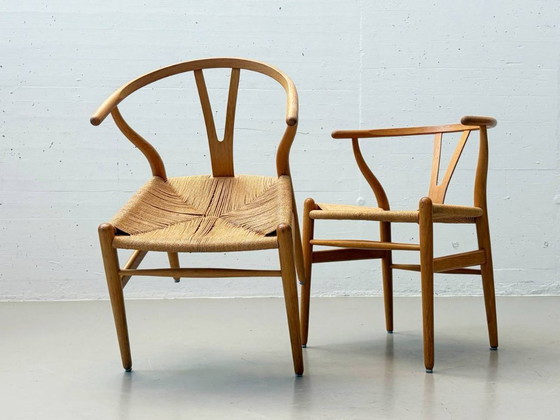 Image 1 of Set of 6 Wishbone Chairs CH24 by Hans J. Wegner for Carl Hansen & Søn, Denmark, 1990s