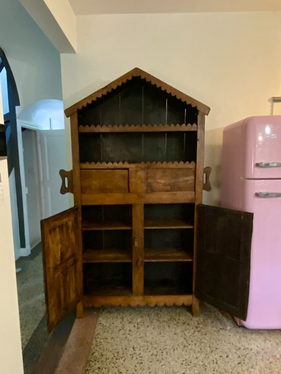 Image 1 of Très belle armoire rustique Wabi-Sabi en hêtre massif.