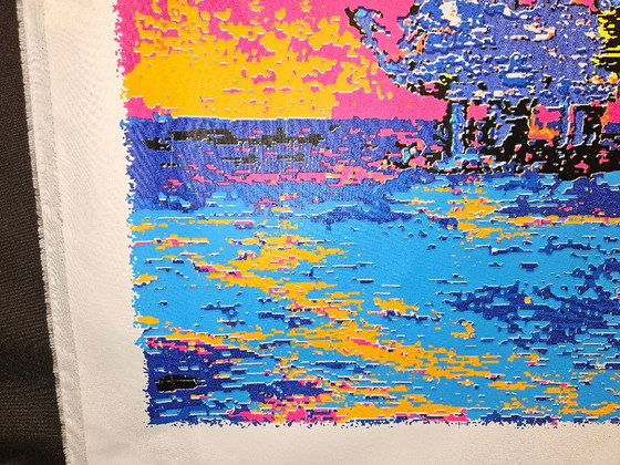 Image 1 of Zeefdruk 1 op canvas Henk van der Vet booreiland