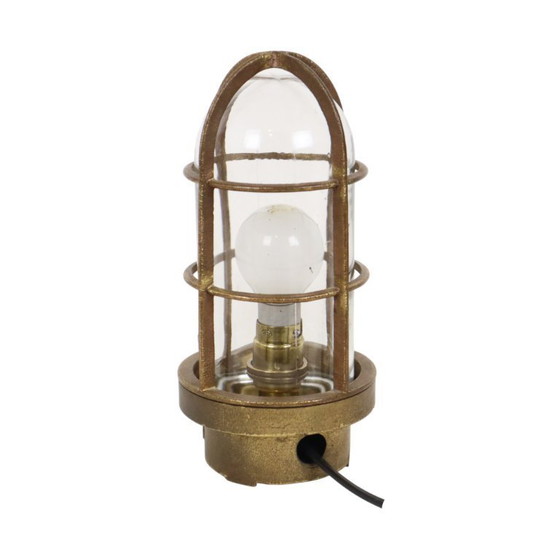 Image 1 of Brass Ship's Lamp Cage Lamp Industria Rotterdam