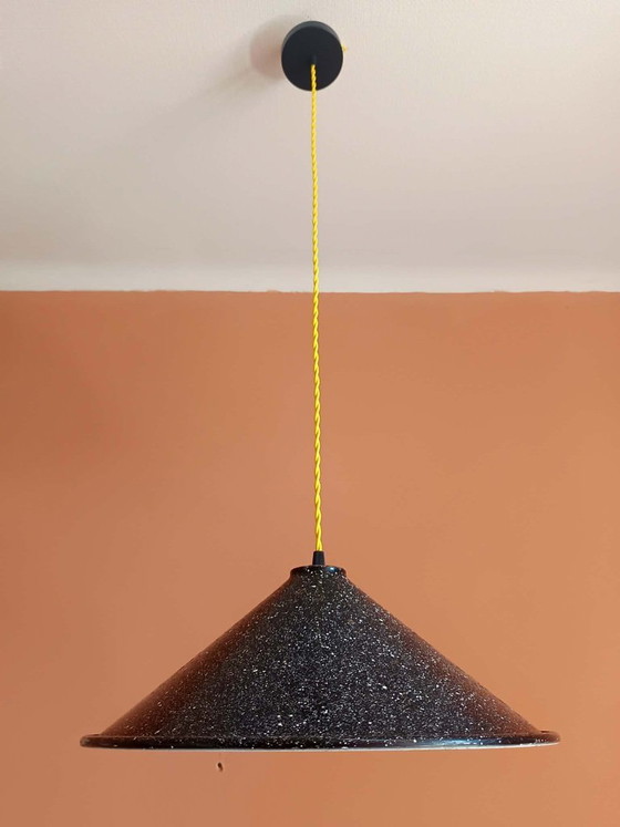 Image 1 of Grande lampada a sospensione industriale vintage in lamiera, 39 cm