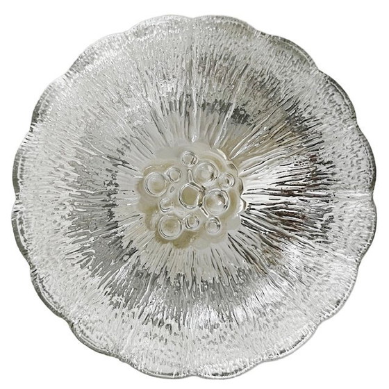 Image 1 of Mid-century Glashütte flower-shaped ceiling lamp glass glass ceiling lamp 1970's