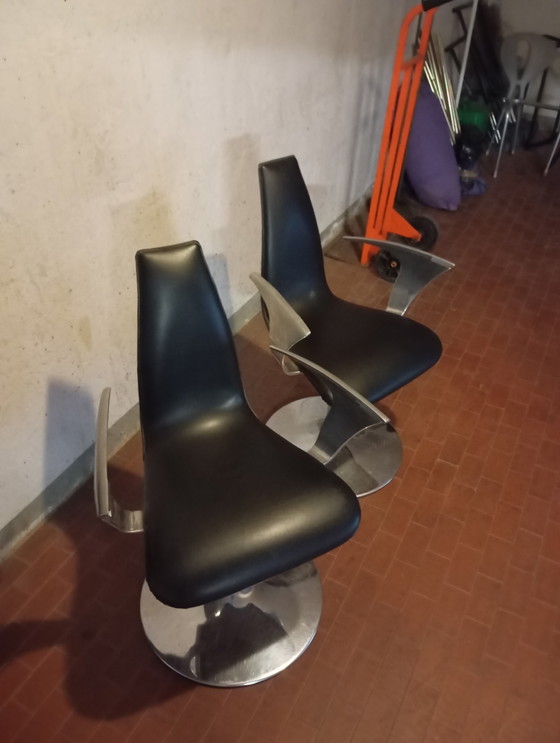 Image 1 of Designstoelen uit het ruimtetijdperk, unieke exemplaren op maat gemaakt.